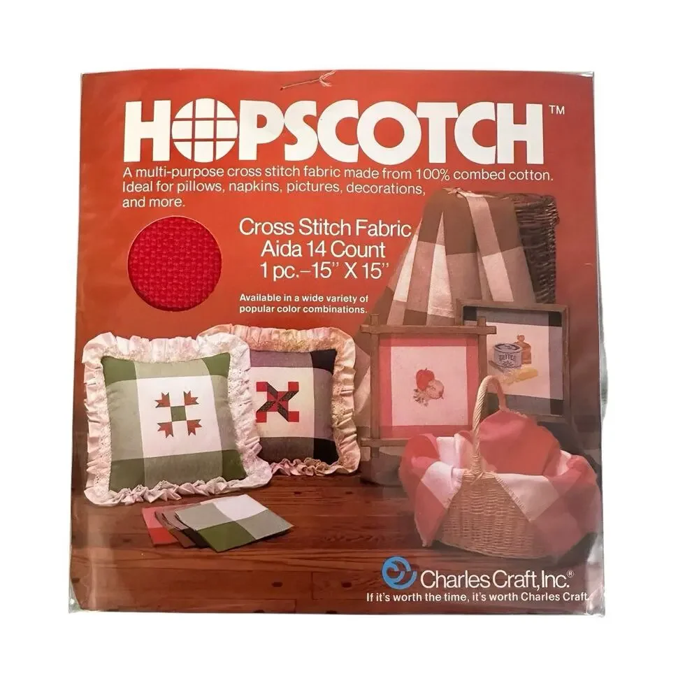 Charles Craft Lot of 5 Hopscotch Cross Stitch Fabric Aida 14 count 15